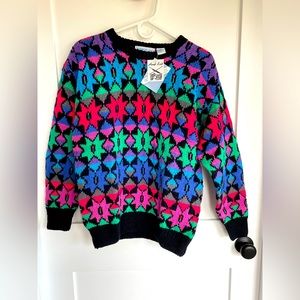 Womans Vintage Northern Isles XL Hand Knit Sweater 55% Ramie/45% Cotton NWT